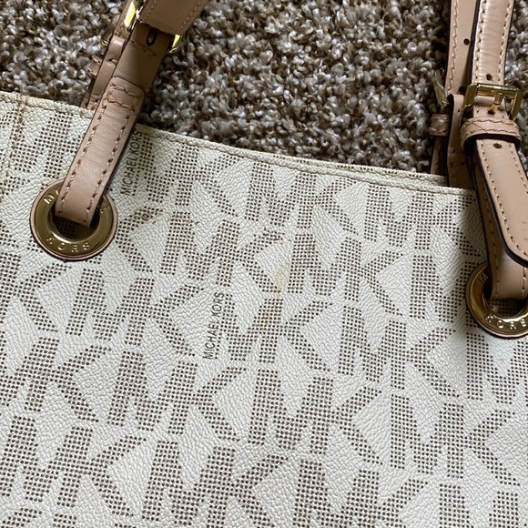 Michael Kors Cream Monogram Tote with Gold Hardware - Picture 10 of 10